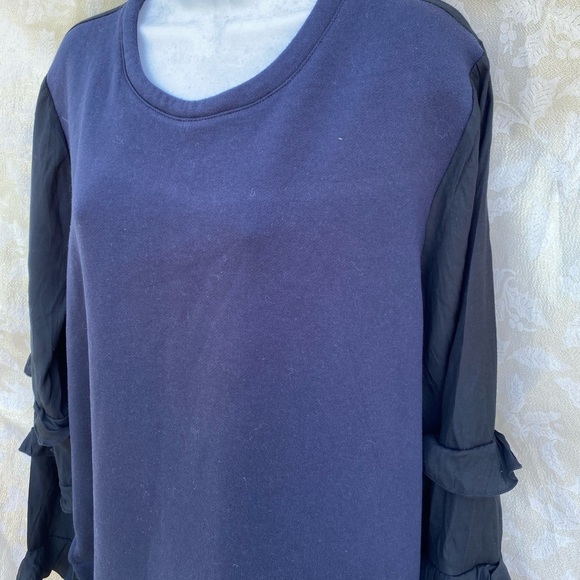 Lane Bryant plus size 18/20 two-tone blouse ruffled long sleeves sold out! - Picture 8 of 8